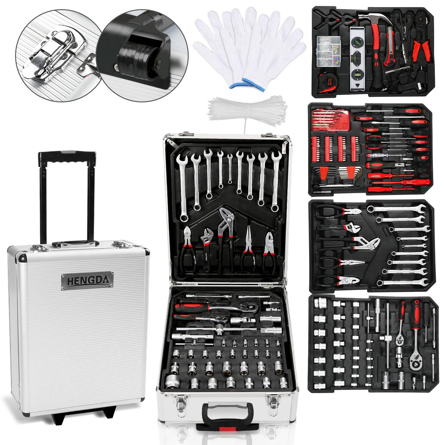 Werkzeugkoffer Werkzeugkasten 1031 tlg. Toolbox-Sets Rollkoffer Wergzeug Set