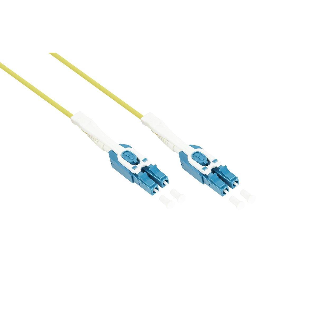 VARIA LWL Patchkabel OS2, Duplex, LC Stecker an LC Stecker, UNIBOOT, gelb, 6m