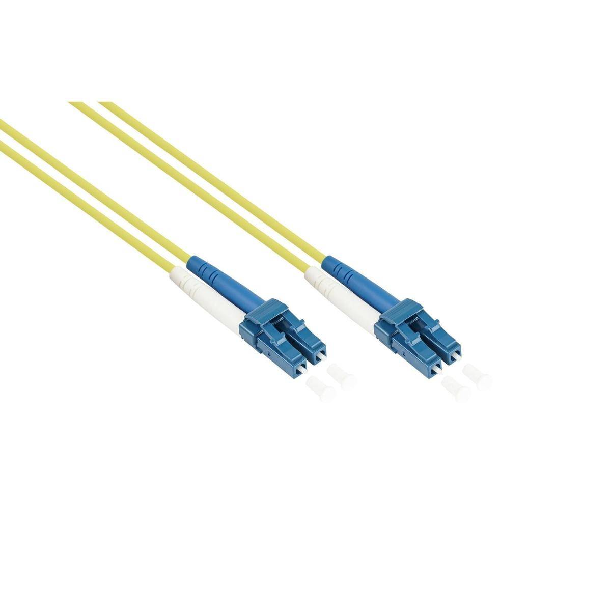VARIA LWL Patchkabel OS2, Duplex, LC Stecker an LC Stecker, gelb, 1m