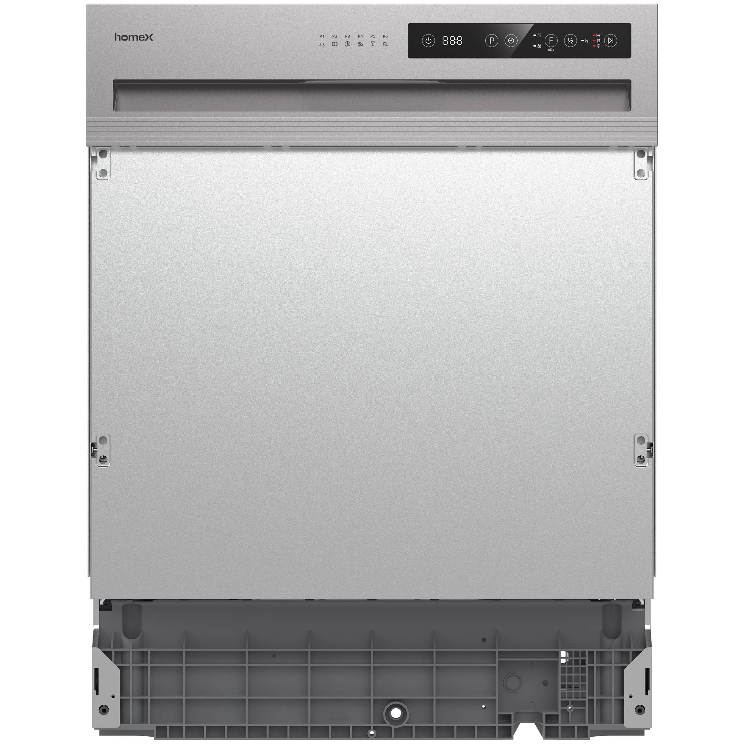 homeX DWSI601449E Geschirrspüler 60 cm, Spülmaschine teilintegrierbar - 14 Maßgedecke, 6 Programme, Einbaugeschirrspüler