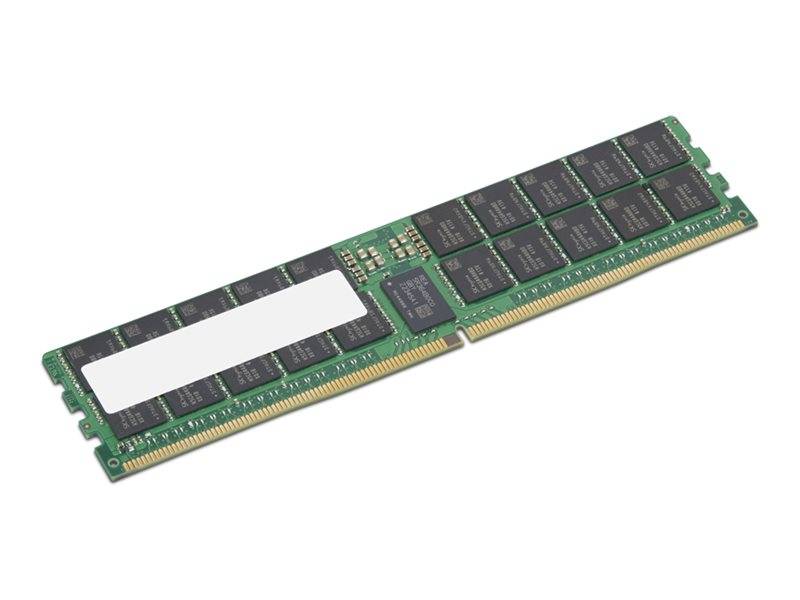 Ein grünes Computerspeichermodul (DIMM) für RAM, das auf weißem Hintergrund gezeigt wird.