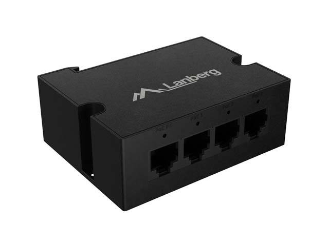 Lanberg DIN-GE4-BT-90W LANBERG Switch DIN-GE4-BT-90W 1xIn 3xOut 1Gb PoE Extender Gb