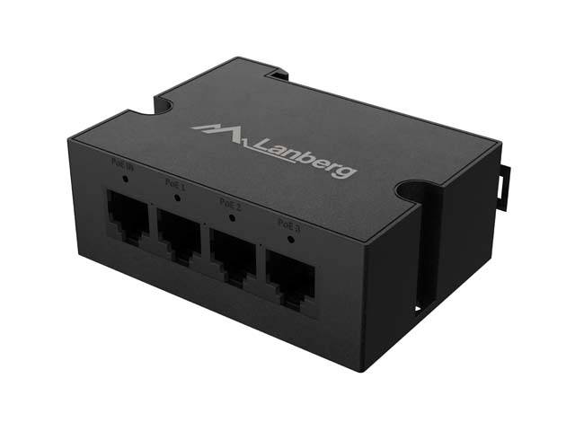 Lanberg DIN-GE4-BT-90W LANBERG Switch DIN-GE4-BT-90W 1xIn 3xOut 1Gb PoE Extender Gb