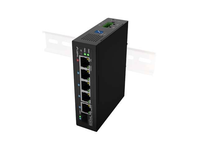 Lanberg ILFE-4P-1GE-1S-90 LANBERG Switch ILFE-4P-1GE-1S-90 Light Indus. PoE 1xBT 3xAT