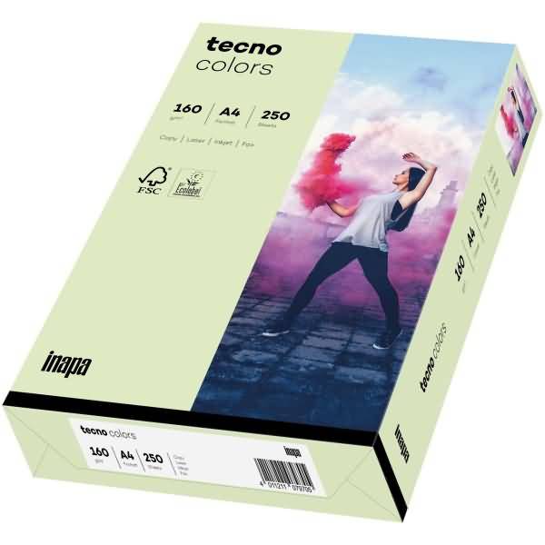 Multifunktionspapier tecno colors A4 160 g/qm VE=250 Blatt hellgrün