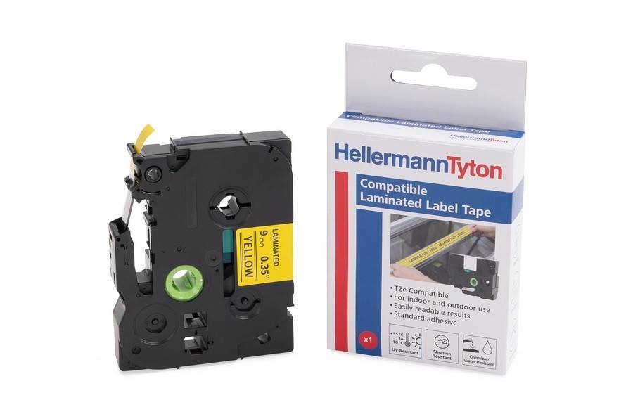 HellermannTyton Beschriftungsband Etikett HTZ621-PET-BK/YE
