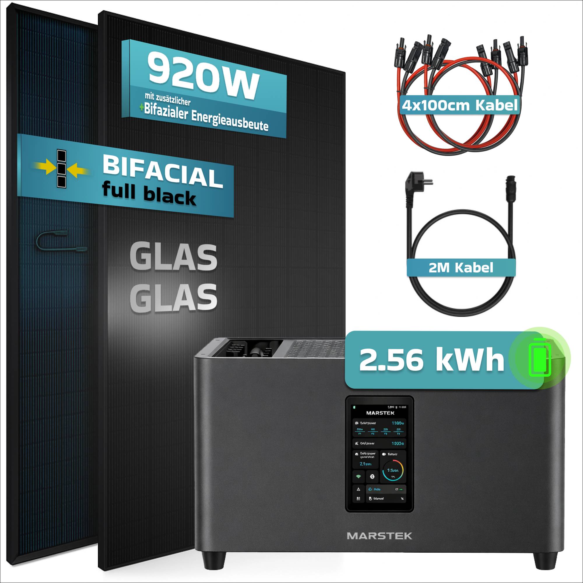 1000 / 800 Watt mit Marstek 2.56 kWh Speicher