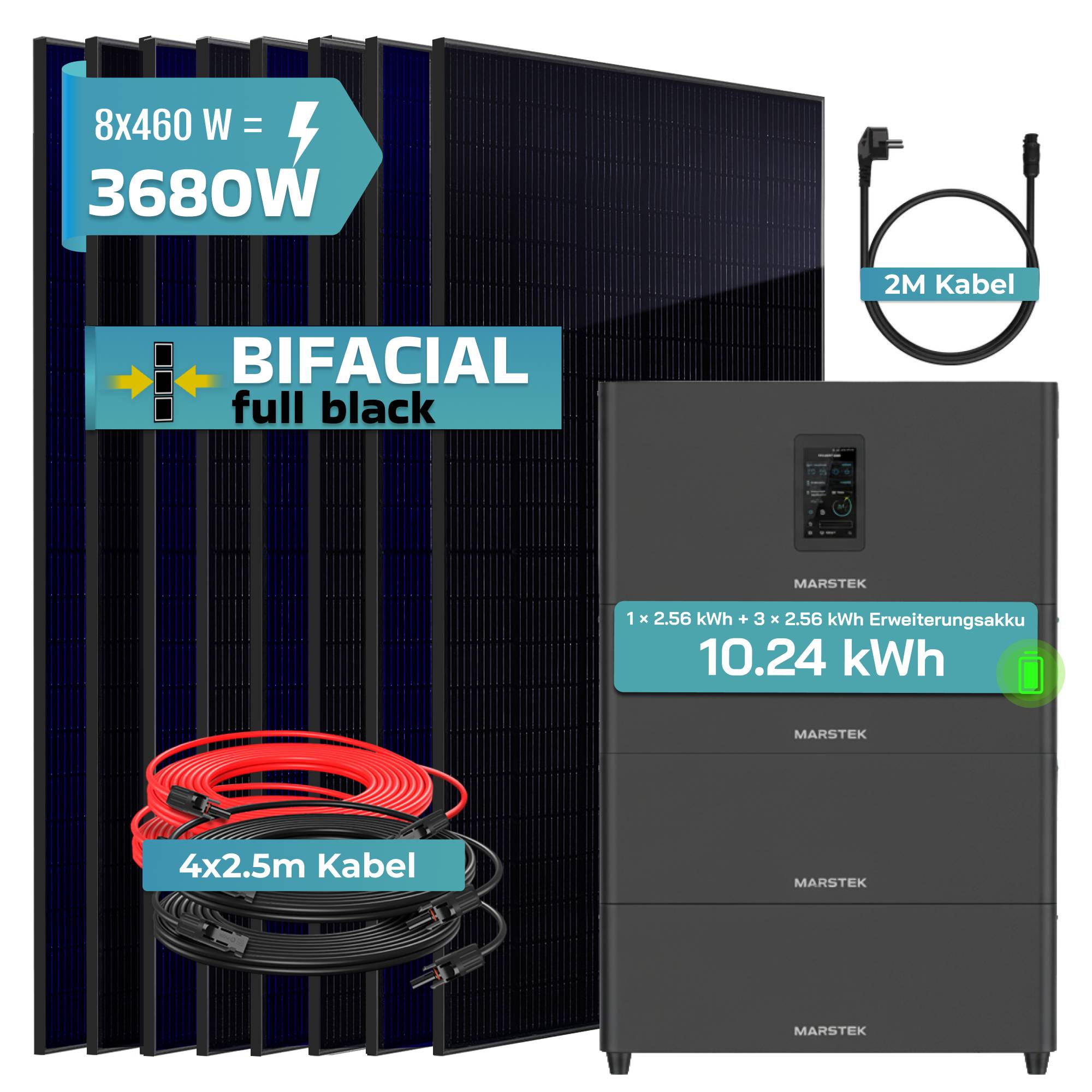 4000 / 800 Watt mit Marstek 10.24 kWh Speicher