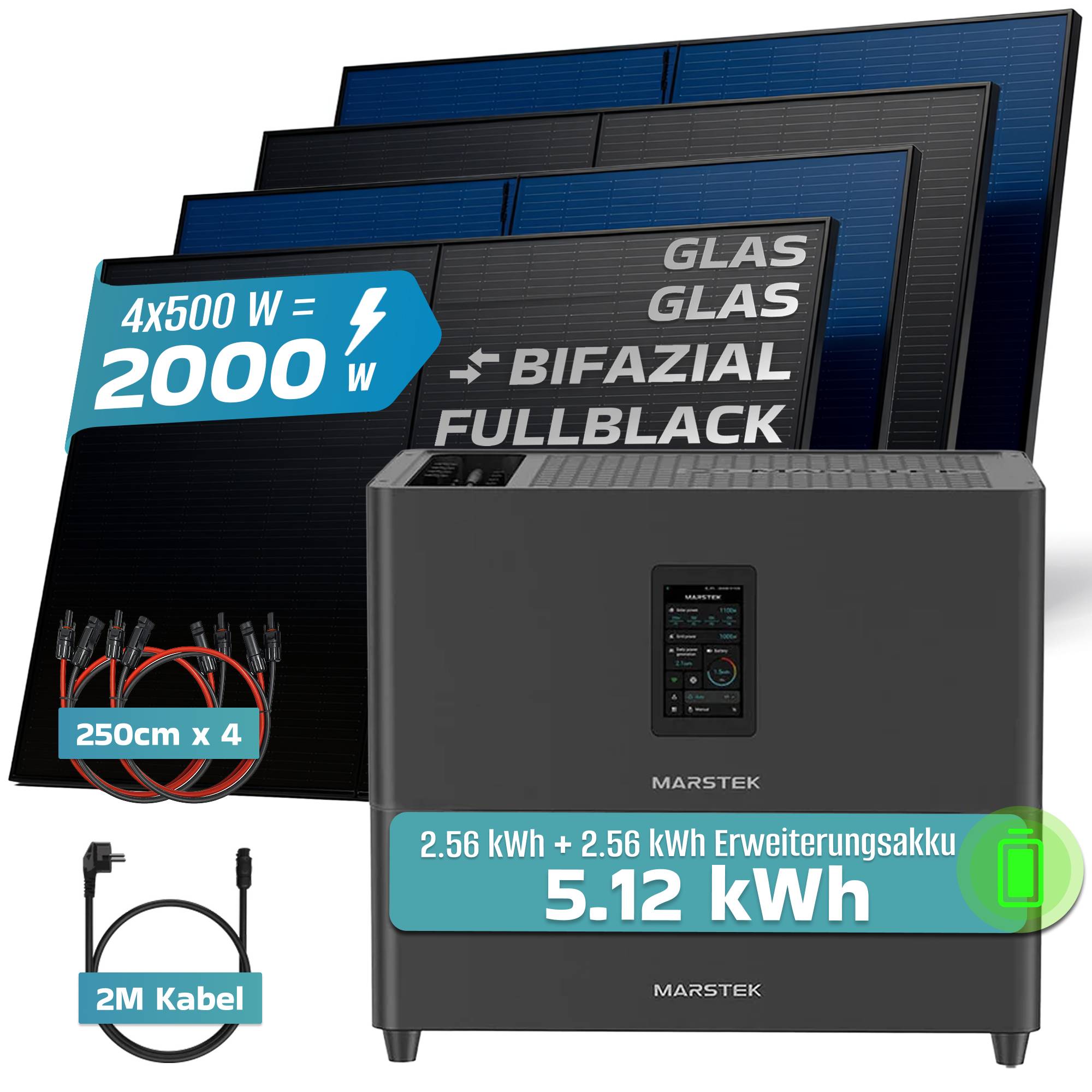 1840 / 800 Watt mit Marstek 5.12 kWh Speicher