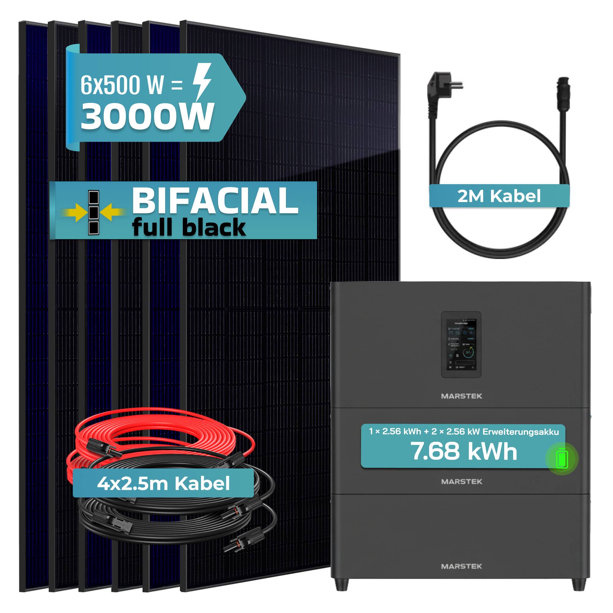 2760 / 800 Watt mit Marstek 7.68 kWh Speicher