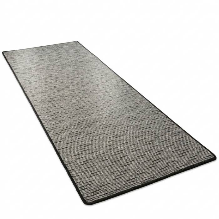 FLOORDIREKT Teppichläufer Geneva - Mit weicher Filzrückseite & Umkettelung - Anthrazit - 80 x 200 cm