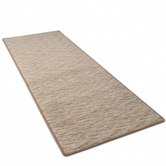 FLOORDIREKT Teppichläufer Geneva - Mit weicher Filzrückseite & Umkettelung - Beige - 80 x 300 cm