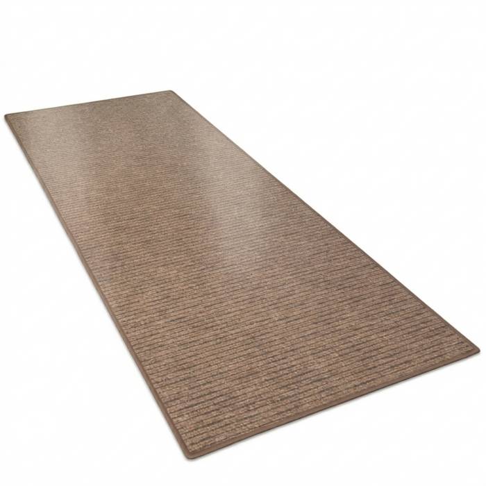 FLOORDIREKT Teppichläufer Geneva - Mit weicher Filzrückseite & Umkettelung - Hellbraun - 80 x 200 cm