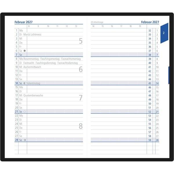 Kalenderersatzeinlage 530 8,8x15,2cm für Taschenplaner 1 Monat/2 Seiten Registerschnitt 2027