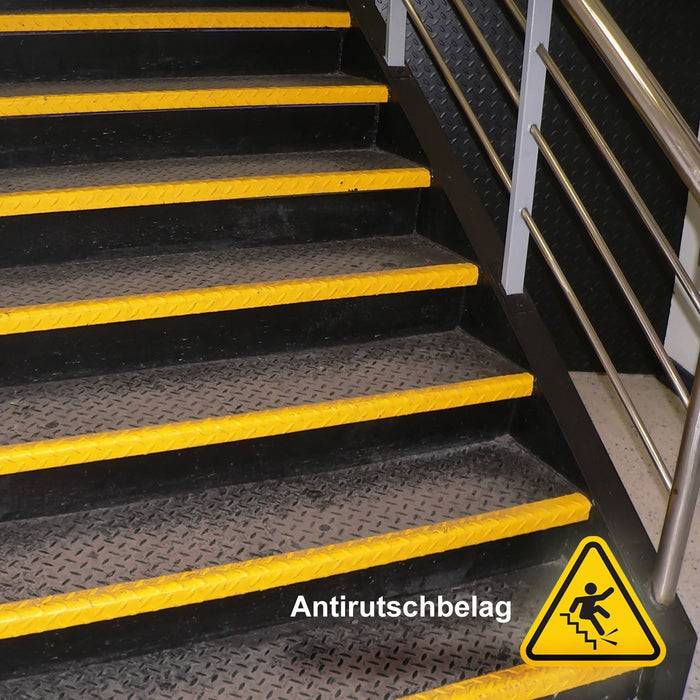 FLOORDIREKT Antirutsch-Streifen - Universal einsetzbar - Gelb - 25 x 18,3 mm - Rollerware