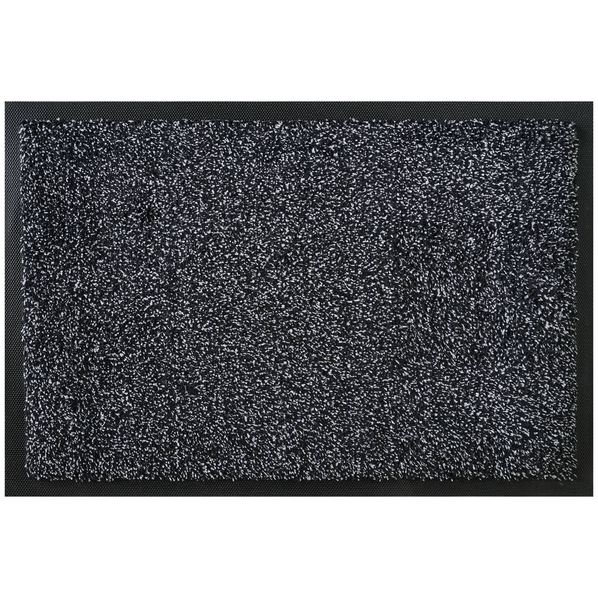 FLOORDIREKT Schmutzfangmatte Karat - Waschbare Sauberlaufmatte mit rutschfester TPE-Rückseite - Anthrazit - 40 x 60 cm