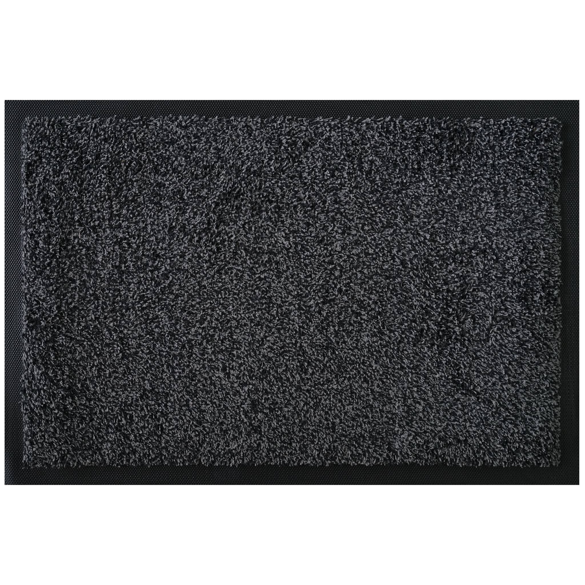 FLOORDIREKT Schmutzfangmatte Karat - Waschbare Sauberlaufmatte mit rutschfester TPE-Rückseite - Grau - 40 x 60 cm