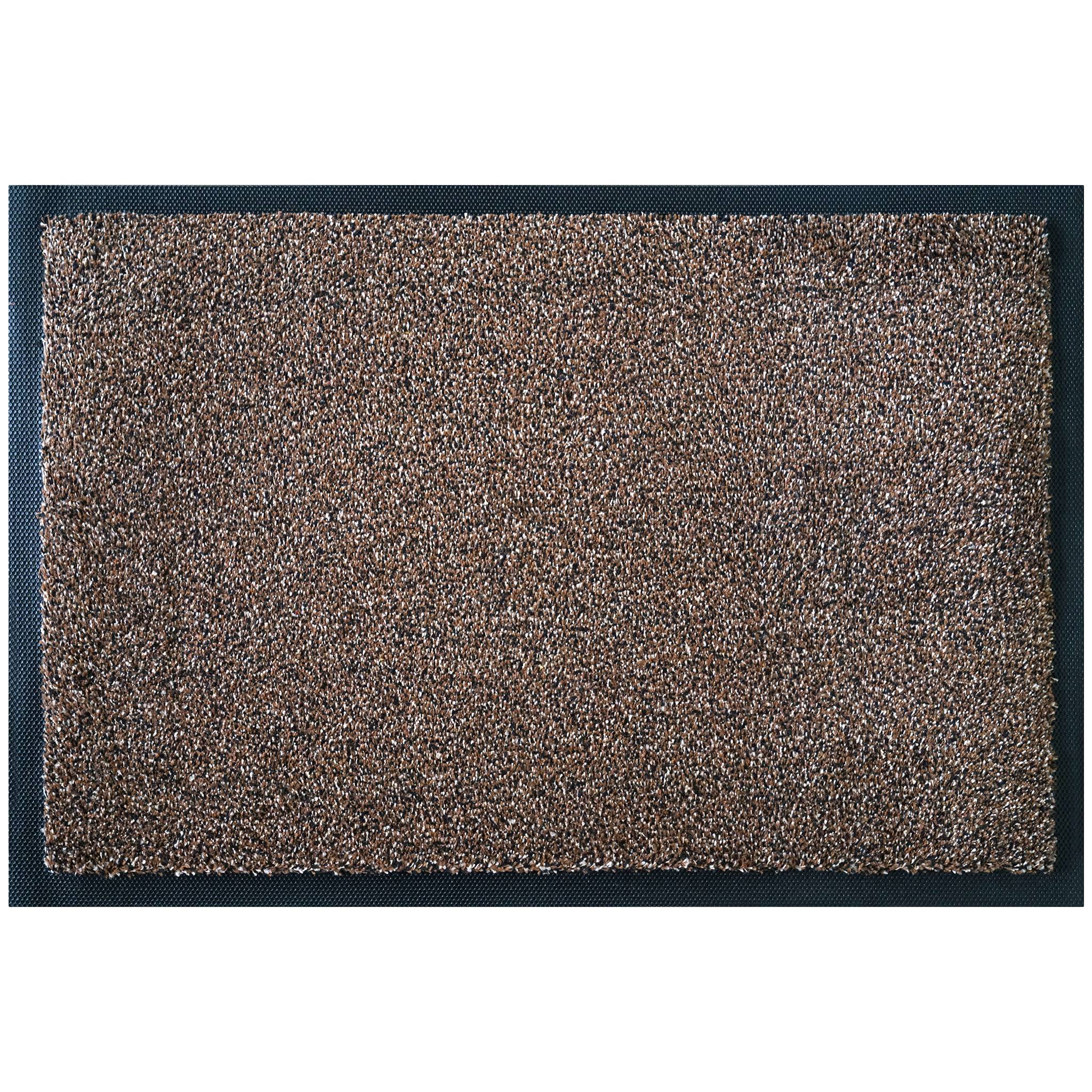 FLOORDIREKT Schmutzfangmatte Karat - Waschbare Sauberlaufmatte mit rutschfester TPE-Rückseite - Braun - 50 x 80 cm