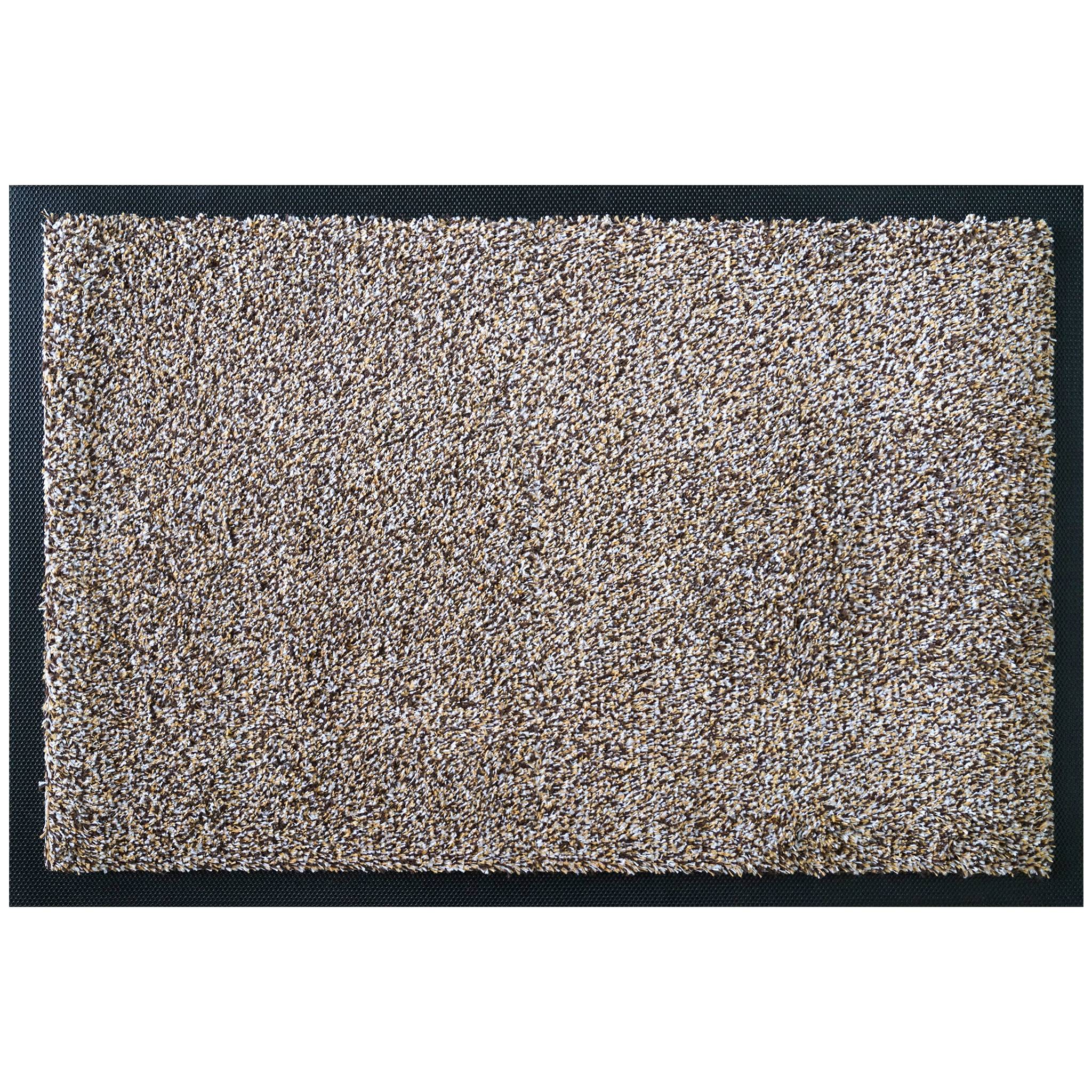 FLOORDIREKT Schmutzfangmatte Karat - Waschbare Sauberlaufmatte mit rutschfester TPE-Rückseite - Beige - 50 x 80 cm