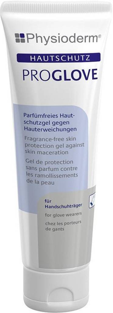 PROGLOVEHautschutz Hautschutzgel gegen HauterweichungenHautschutzgel gegen Hauterweichungen beim Tragen okklusiver Schutzkleidung, z. B. Handschuhe