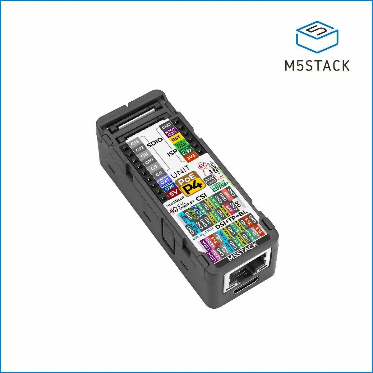 M5Stack Unit PoE-P4 Embedded-Controller, ESP32-P4, Ethernet, USB-C, MIPI, 16MB Flash, PoE 6W, 5V