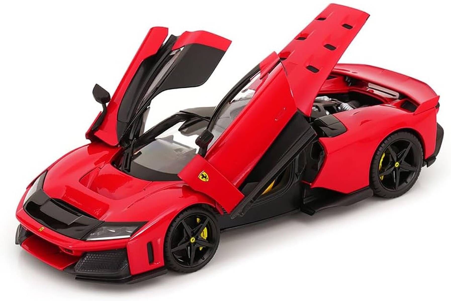 Bburago Ferrari F80 Signature Modellauto 1:18 rot Die Cast Sammlerfahrzeug mit beweglichen Türen Motorhaube und Kofferraum