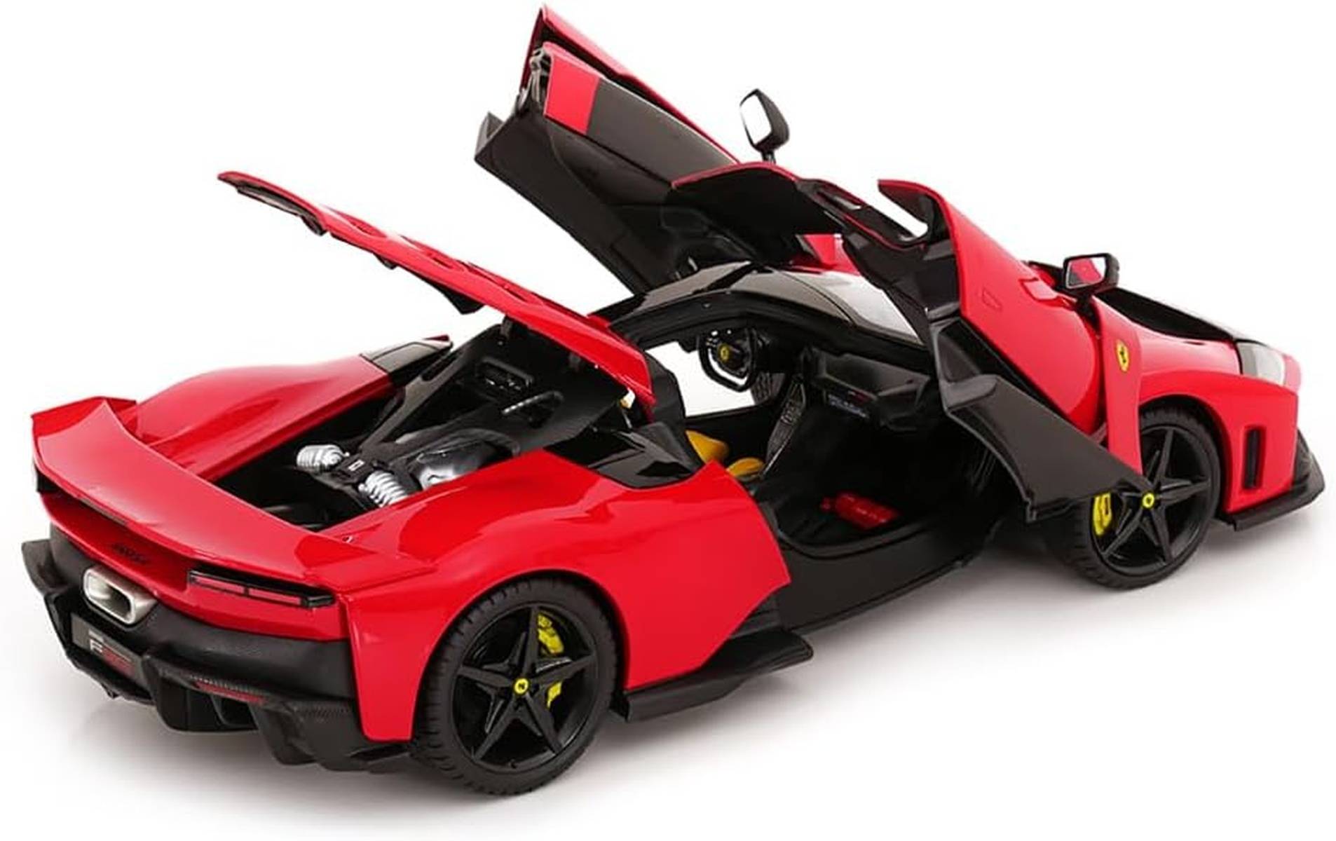 Bburago Ferrari F80 Signature Modellauto 1:18 rot Die Cast Sammlerfahrzeug mit beweglichen Türen Motorhaube und Kofferraum