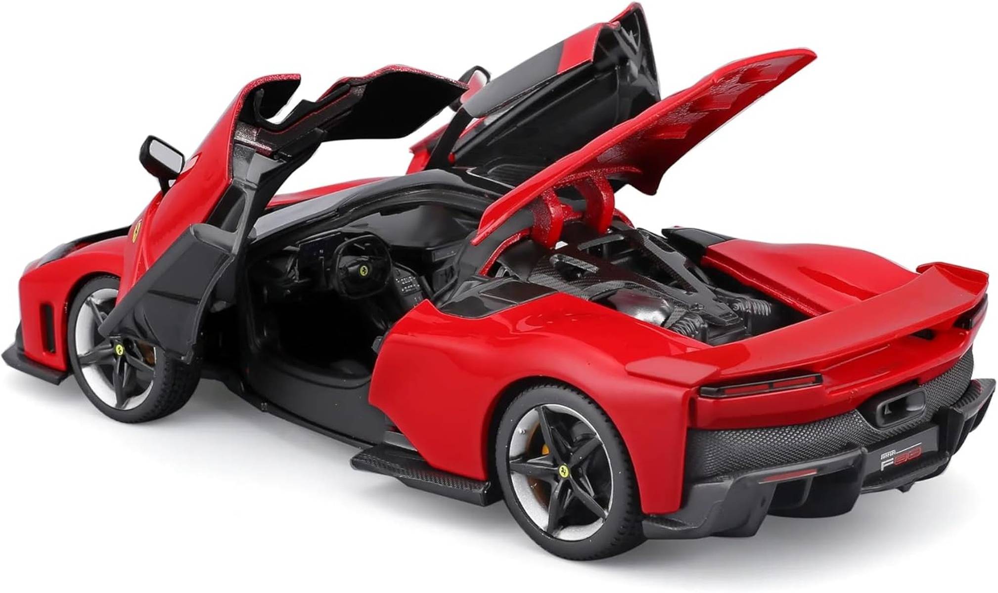 Bburago Ferrari F80 Modellauto 1:24 rot Die Cast Sammlerfahrzeug mit beweglichen Türen für Kinder Auto Fans und Vitrine