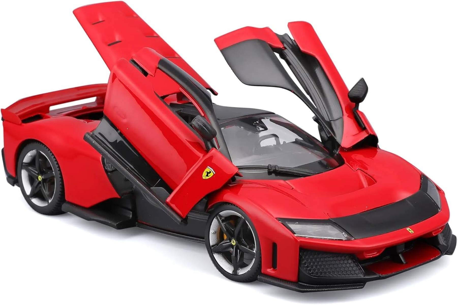 Bburago Ferrari F80 Modellauto 1:24 rot Die Cast Sammlerfahrzeug mit beweglichen Türen für Kinder Auto Fans und Vitrine