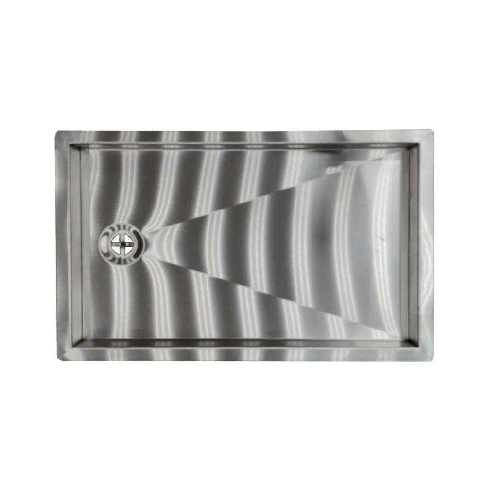 Tropfblech Abtropfblech Tropfschale - CNS zum Einlassen 440 mm x 240 mm inkl. Ablaufstutzen