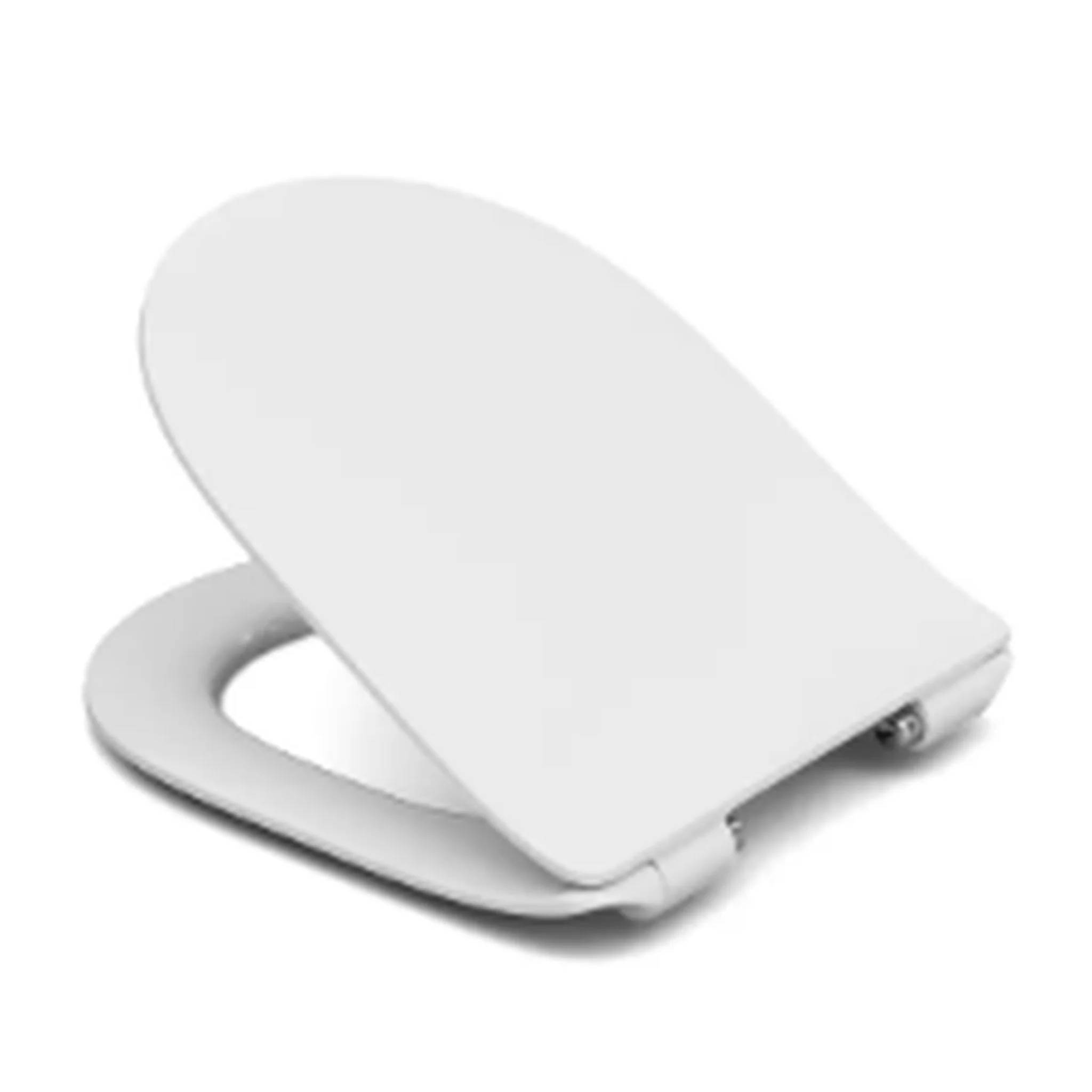 Weißer verstellbarer Laptop-Ständer oder Tablet-Halter in geschlossener Position auf weißem Hintergrund dargestellt.