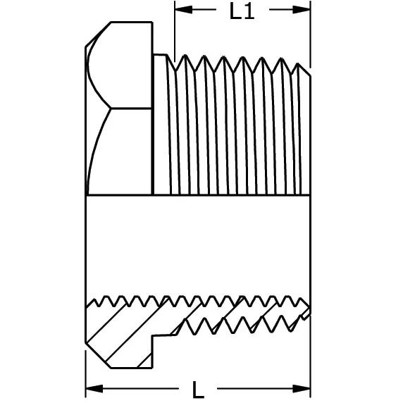 Nords Buchse R-211, 1/2" x 1/4", Wkst. 1.4404 / 316L, 1 Stk.