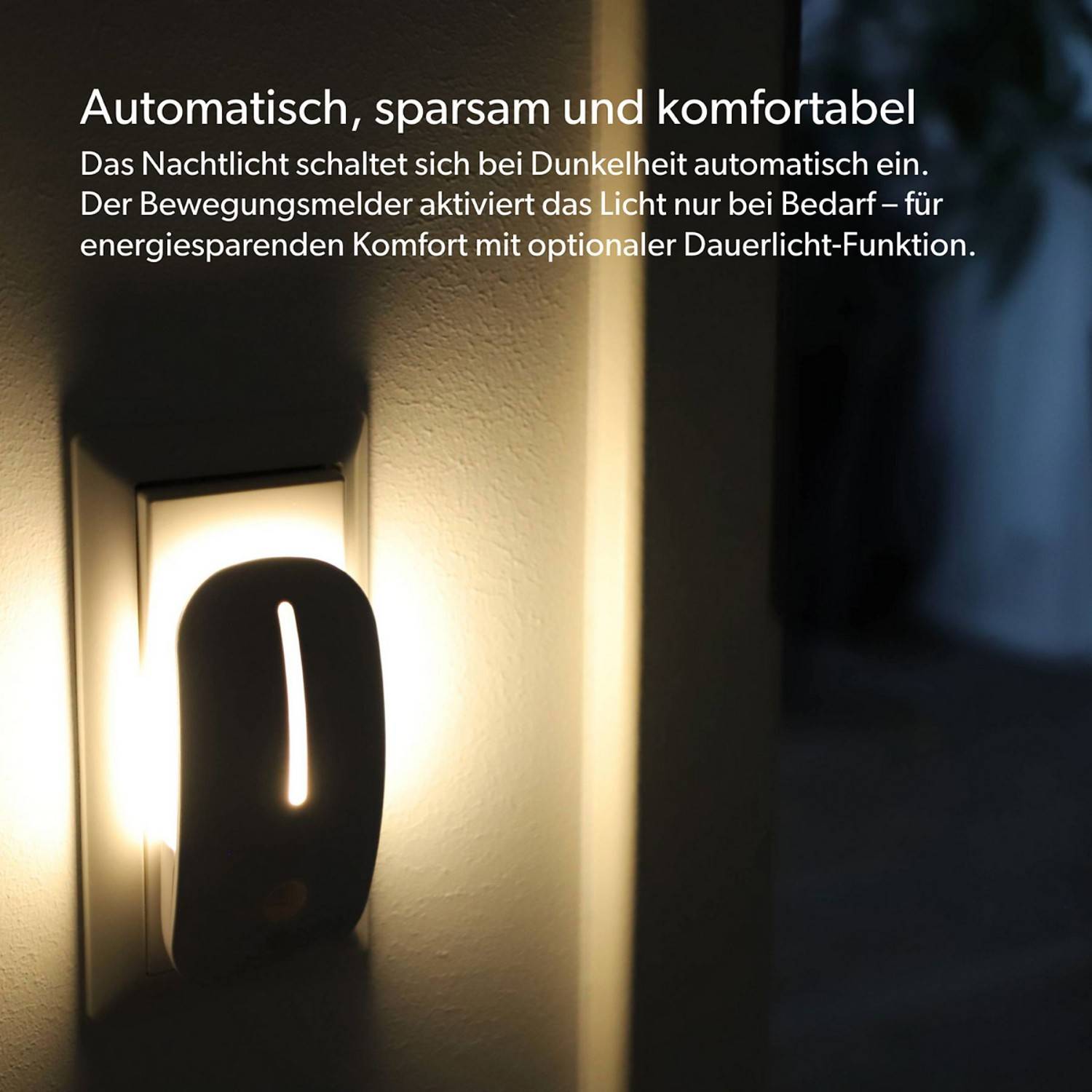 LED-Nachtlicht mit Dämmerungssensor + Bewegungsmelder