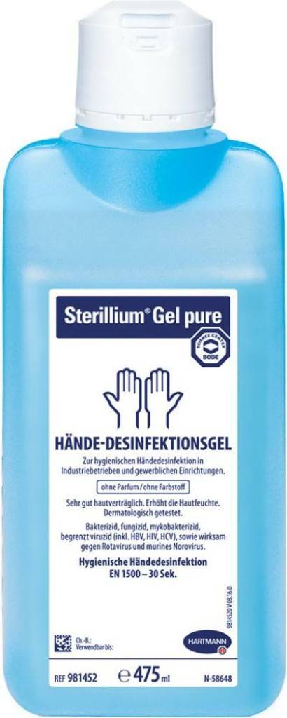 Handdesinfektion Sterillium Gel PureEigenschaften Hände-Desinfektionsgel zur hygienischen Händedesinfektion in Industriebetrieben und gewerbliche