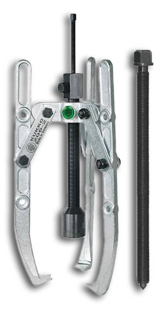 Hydraulikabzieher, dreiarmig aus Spezialstahl, Modell 206-2-BAusführungRobuste Ausführung inklusive mechanischer Spindel. Mit Hydraulikspindel, dahe