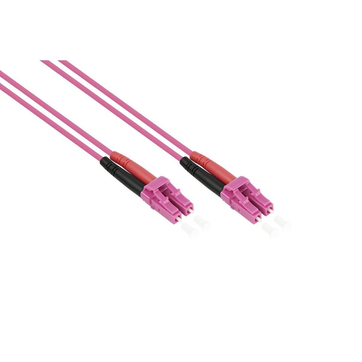 VARIA LWL Patchkabel OM4, Duplex, LC Stecker an LC Stecker, violett, 1m