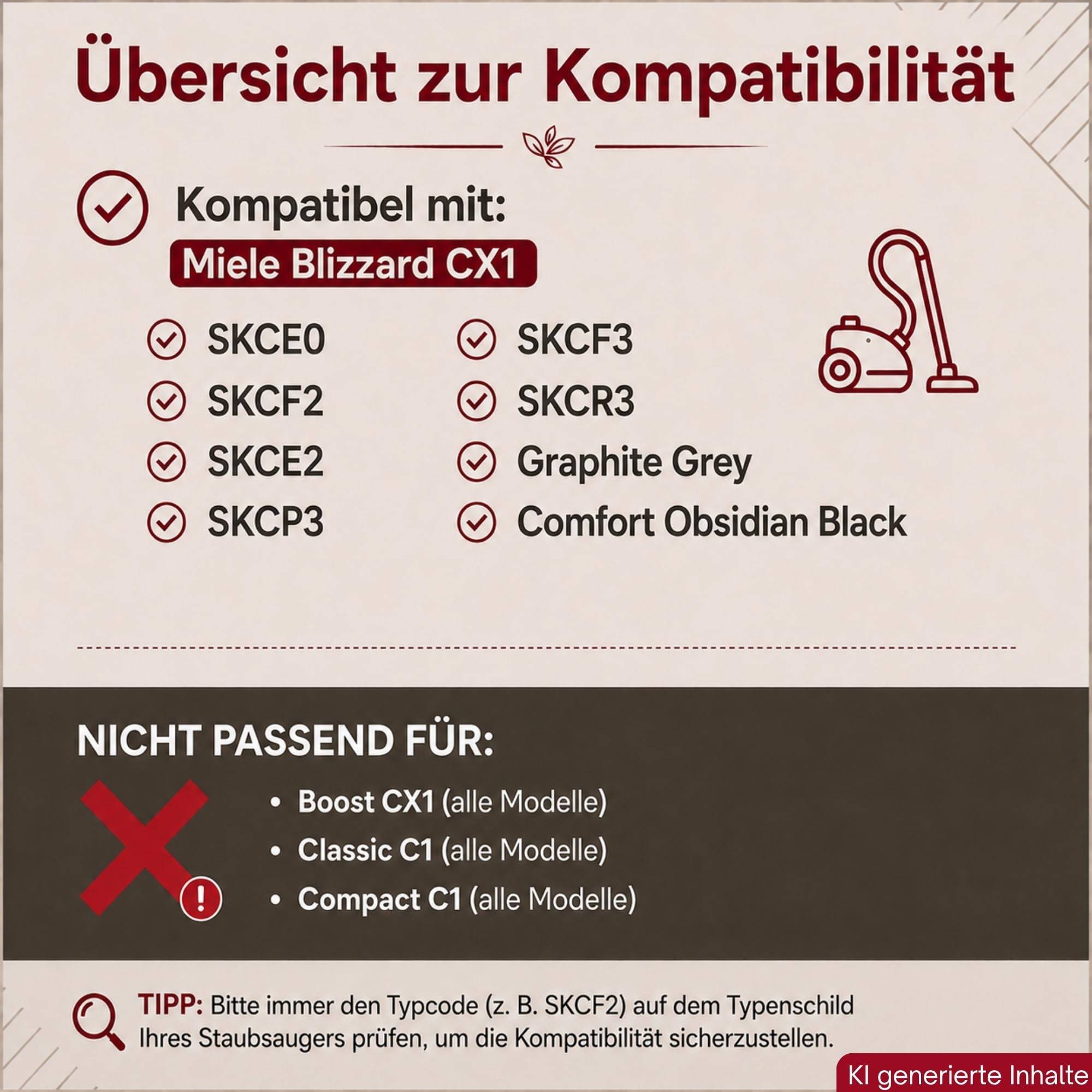 Ersatzteile Set passend für Miele CX1 Staubsauger Rohr Griff Schlauch Düse