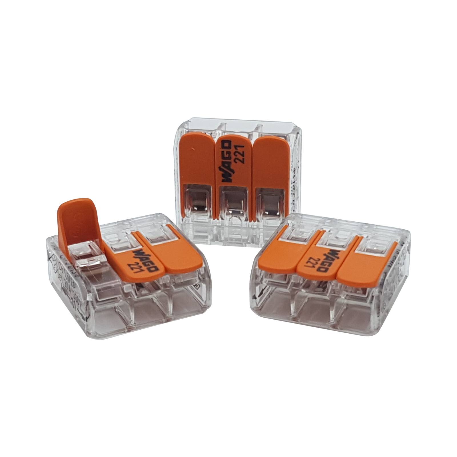 WAGO Klemmen 221-413 - Leuchten Hebel Klemmen - für Kabel 0,14 - 4mm² 30 Stück