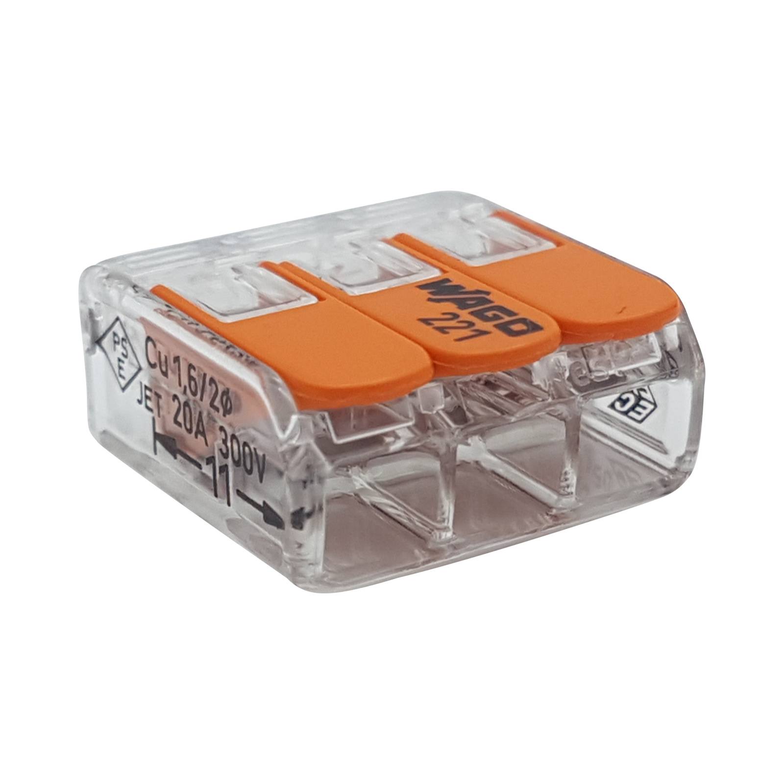 100 Stück WAGO Klemmen 221-413 - Leuchten Hebel Klemmen - für Kabel 0,14 - 4mm²