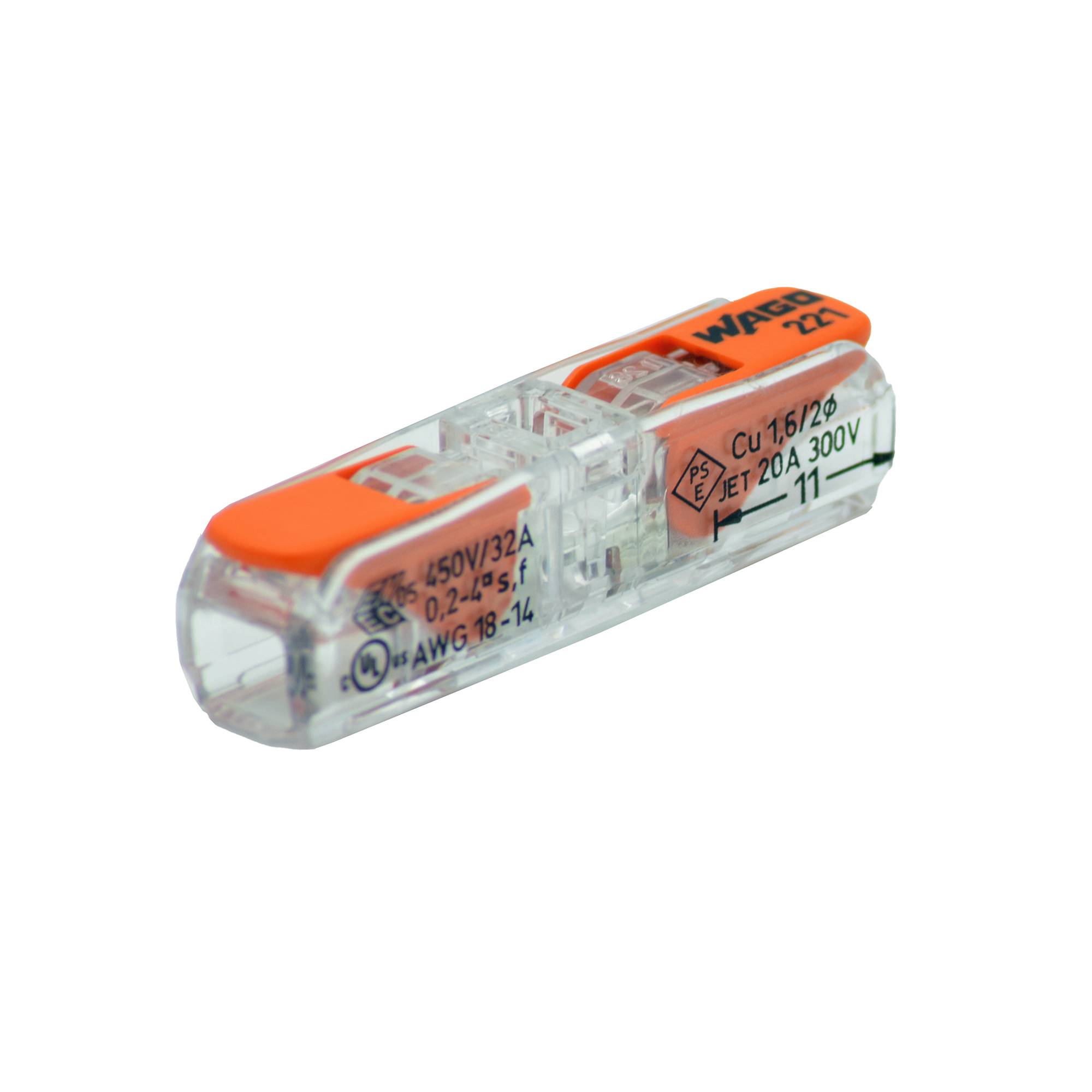 30 Stück WAGO 221-2411 Durchgangsverbinder Klemme mit Hebel - für Kabel 0,14 - 4mm²