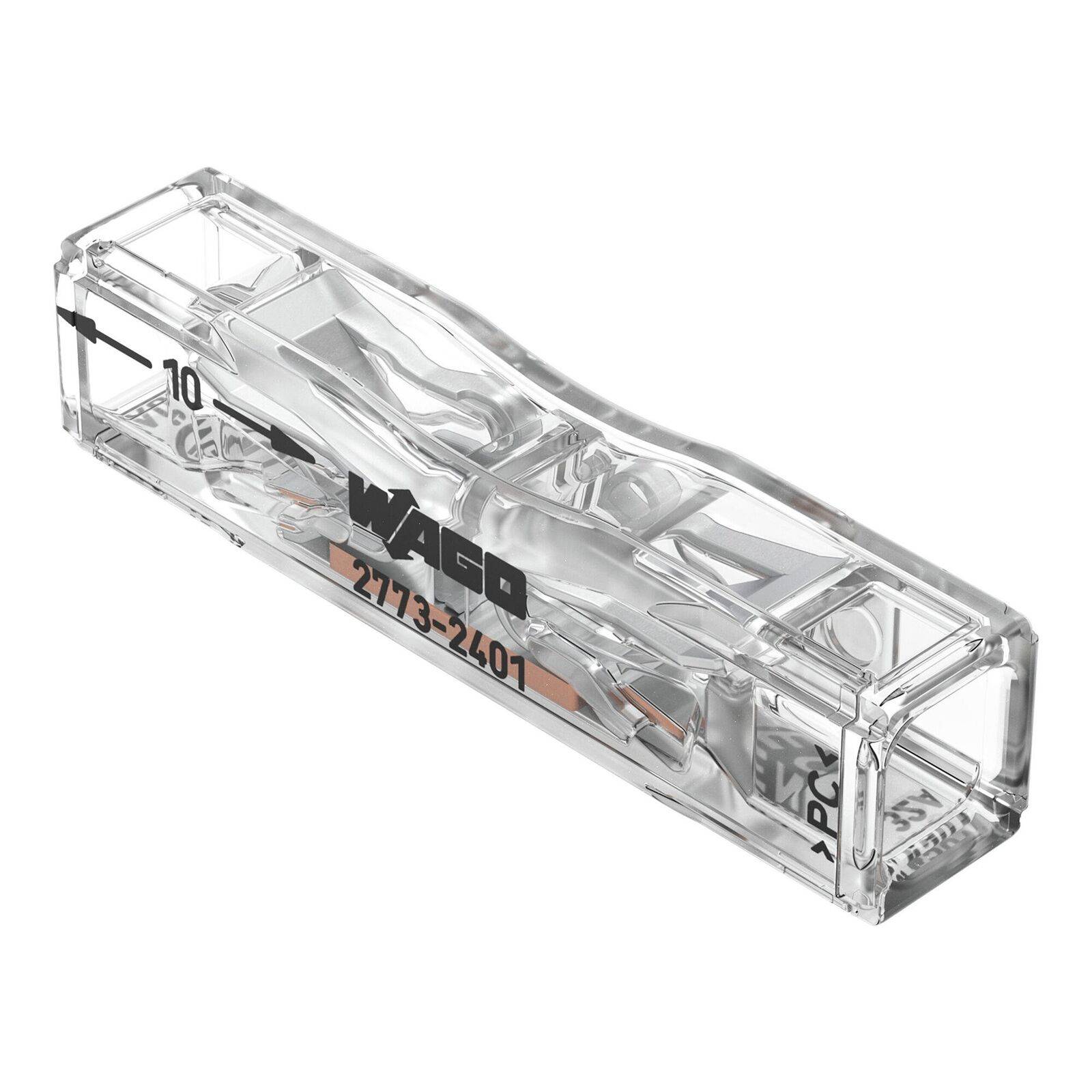 30 Stück Wago 2773-2401 Durchgangsverbinder Steckklemme max. 4 mm²; 2 Leiter; transparent