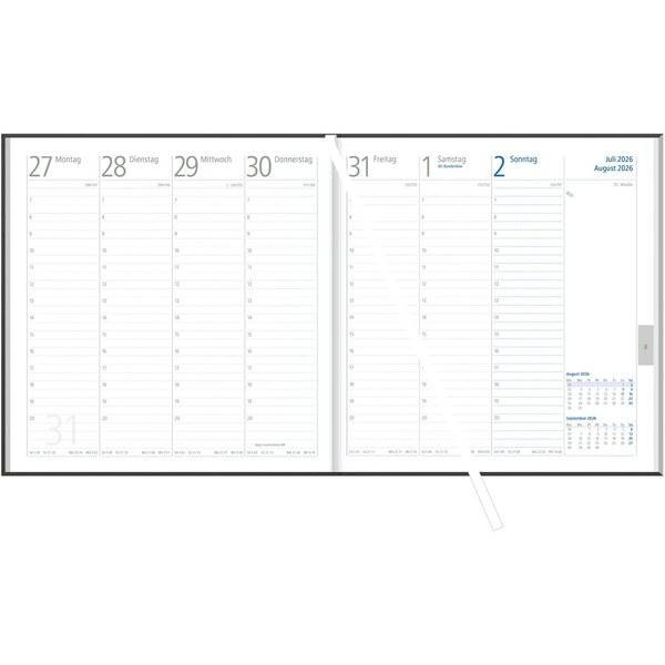 Wochenbuch Sekretär 786 20x21cm 1 Woche/2 Seiten anthrazit 2027