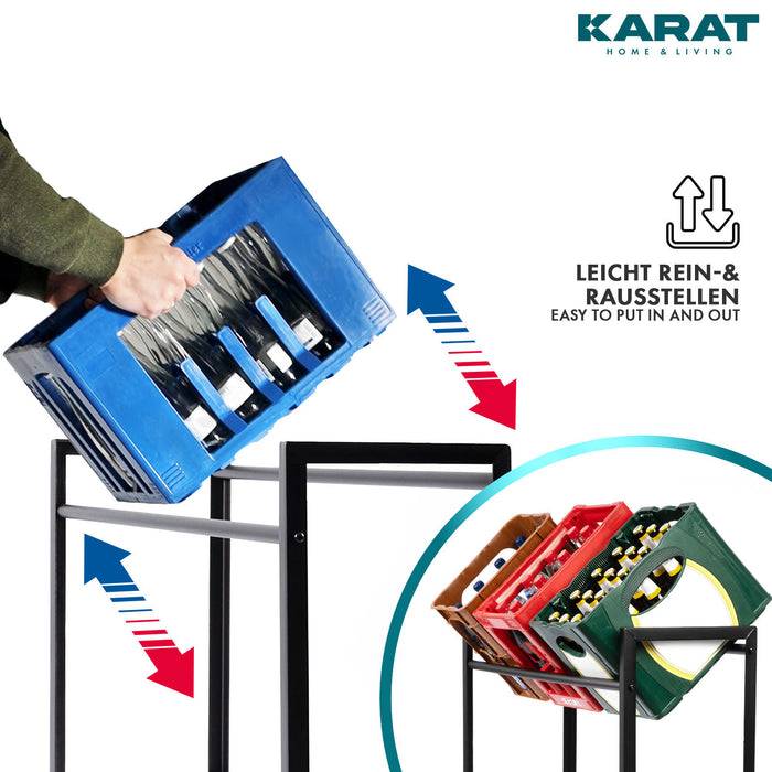 FLOORDIREKT Flaschenständer Kenji - Robustes Lagerregal - In zwei Größen erhältlich - 70 x 32 x 79 cm