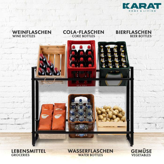 FLOORDIREKT Flaschenständer Kenji - Robustes Lagerregal - In zwei Größen erhältlich - 70 x 32 x 79 cm