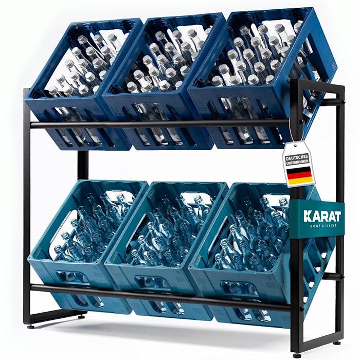 FLOORDIREKT Flaschenständer Kenji - Robustes Lagerregal - In zwei Größen erhältlich - 104 x 32 x 82 cm