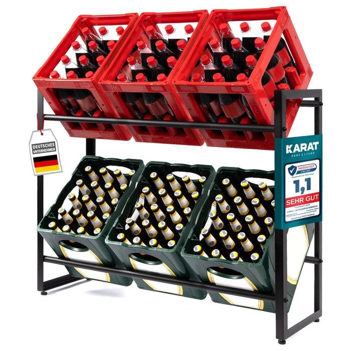 FLOORDIREKT Flaschenständer Kenji - Robustes Lagerregal - In zwei Größen erhältlich - 104 x 32 x 82 cm