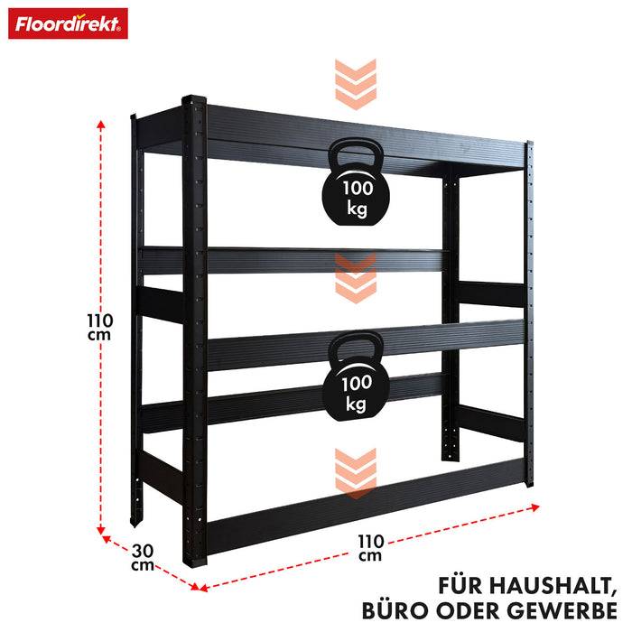 FLOORDIREKT Flaschenkastenständer Osaka - Lagerregal aus pulverbeschichtetem Stahl - 110 x 110 x 30 cm - Mit Ablage
