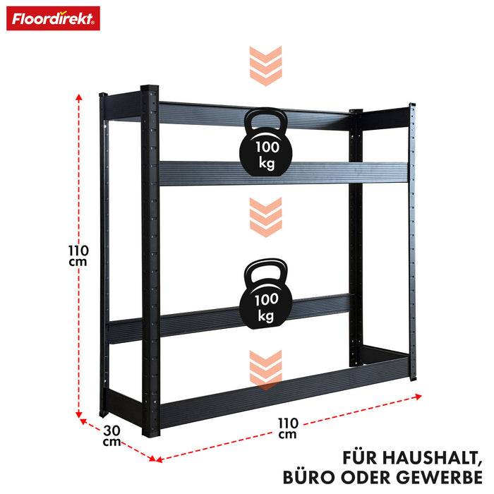 FLOORDIREKT Flaschenkastenständer Osaka - Robustes Lagerregal aus pulverbeschichtetem Stahl - 110 x 110 x 30 cm