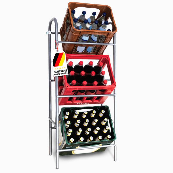 FLOORDIREKT Flaschenkastenständer Rocket - Robustes Lagerregal mit Wandbefestigung - 49,5 x 32,5 x 115,5 cm