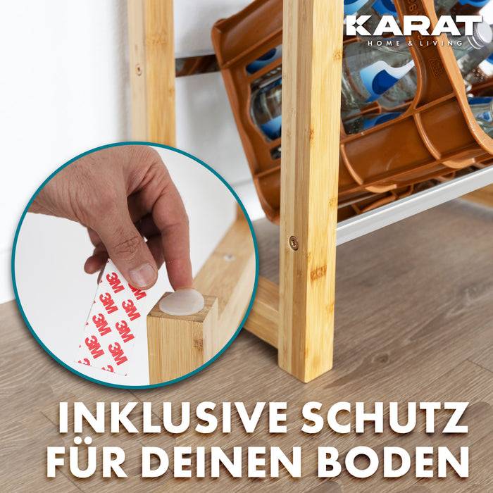 FLOORDIREKT Bambus-Flaschenkastenständer Flash - Modernes Lagerregal - 112 x 56 x 32 cm